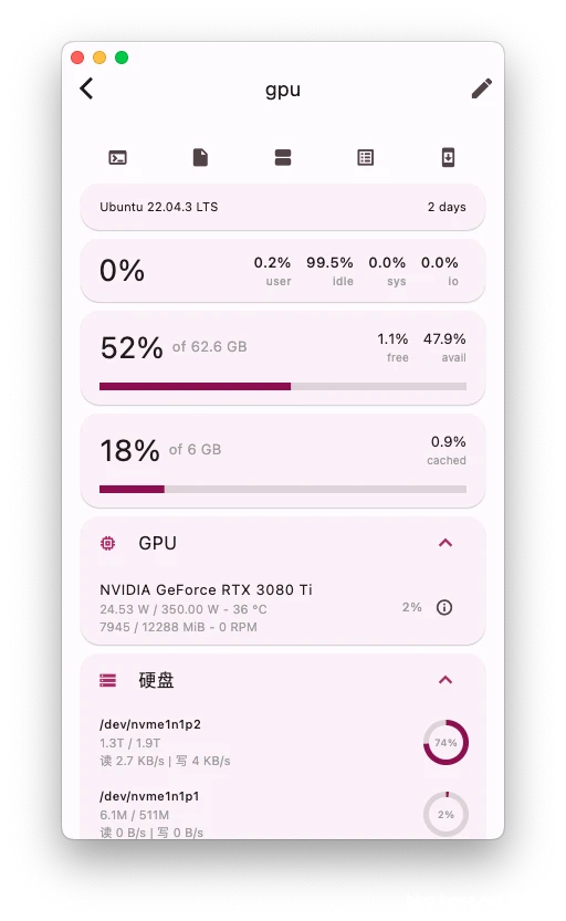 服务器盒子 ServerBox 免费服务器监控及SSH客户端-辰安博客